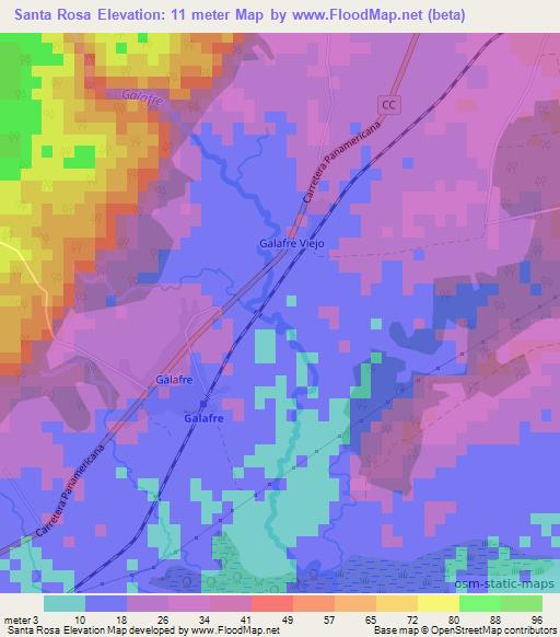 Santa Rosa,Cuba Elevation Map