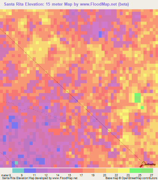 Santa Rita,Cuba Elevation Map