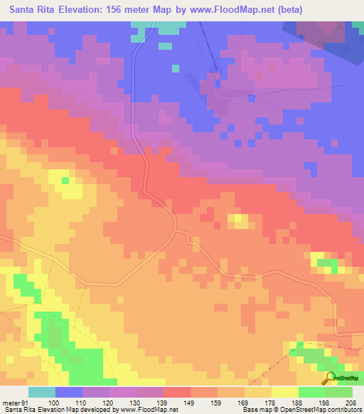 Santa Rita,Cuba Elevation Map