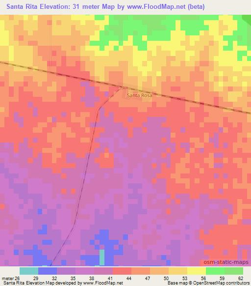Santa Rita,Cuba Elevation Map