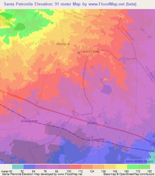 Santa Petronila,Cuba Elevation Map
