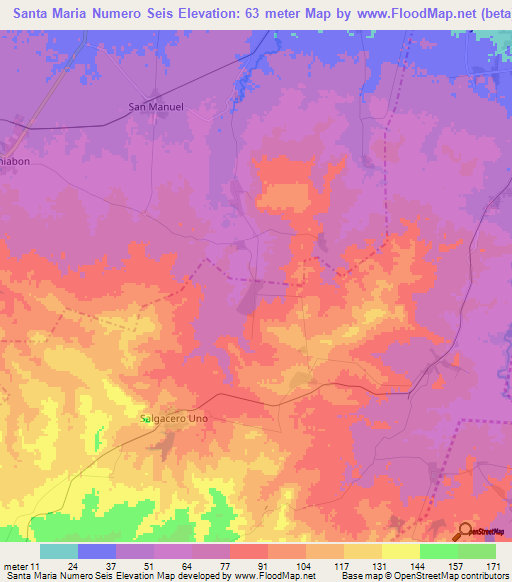 Santa Maria Numero Seis,Cuba Elevation Map