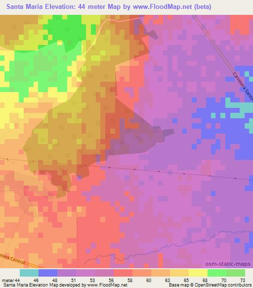 Santa Maria,Cuba Elevation Map