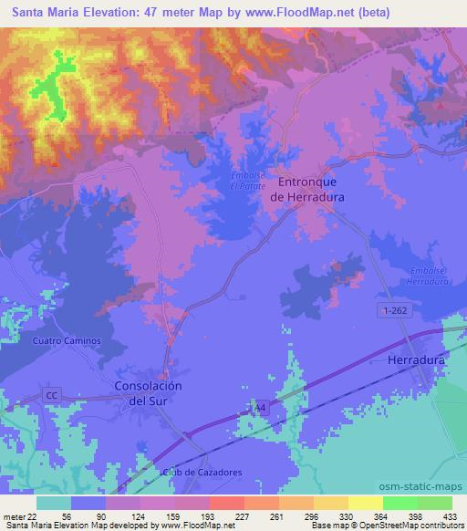 Santa Maria,Cuba Elevation Map