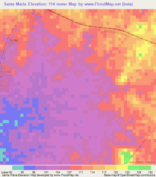 Santa Maria,Cuba Elevation Map