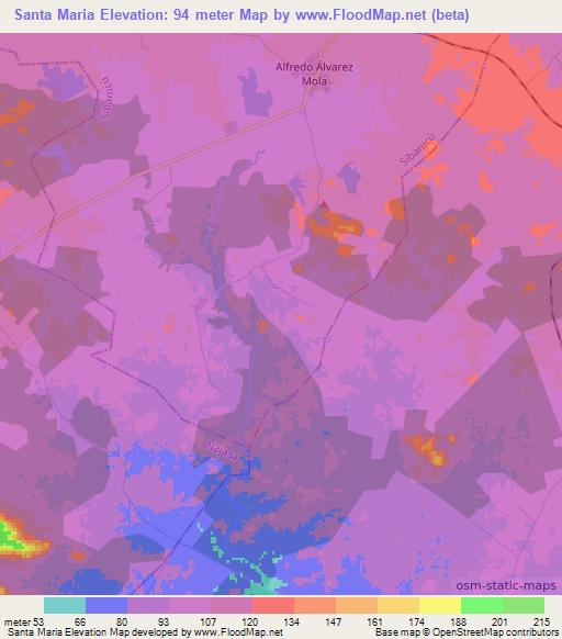 Santa Maria,Cuba Elevation Map