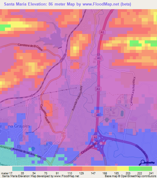 Santa Maria,Cuba Elevation Map