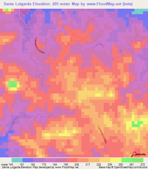 Santa Lutgarda,Cuba Elevation Map