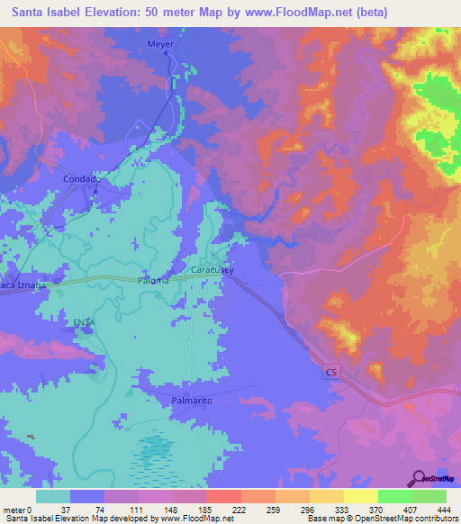 Santa Isabel,Cuba Elevation Map