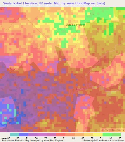 Santa Isabel,Cuba Elevation Map