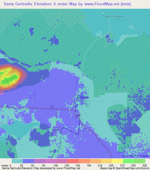 Santa Gertrudis,Cuba Elevation Map