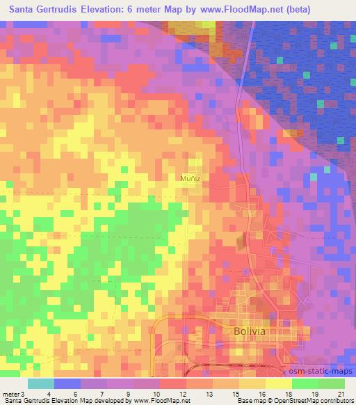 Santa Gertrudis,Cuba Elevation Map