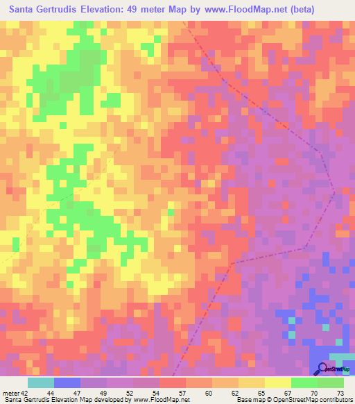 Santa Gertrudis,Cuba Elevation Map