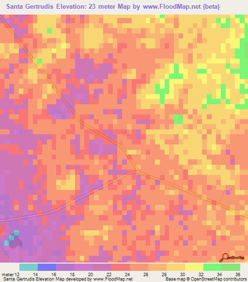 Santa Gertrudis,Cuba Elevation Map
