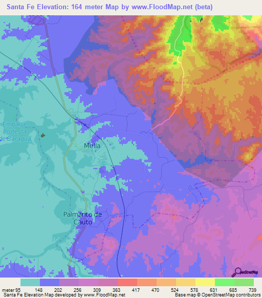 Santa Fe,Cuba Elevation Map