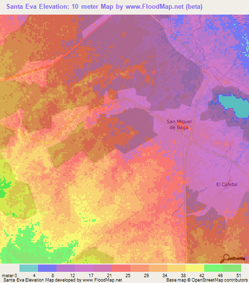 Santa Eva,Cuba Elevation Map