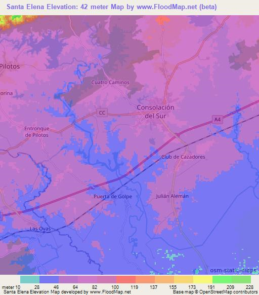Santa Elena,Cuba Elevation Map