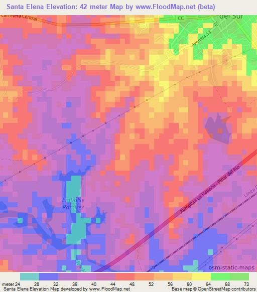 Santa Elena,Cuba Elevation Map