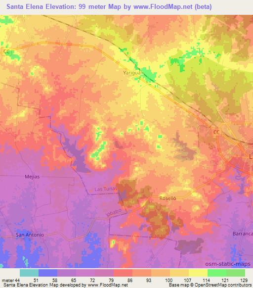 Santa Elena,Cuba Elevation Map