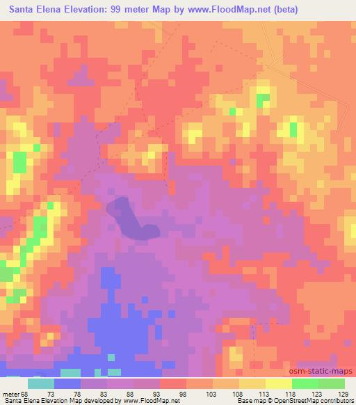 Santa Elena,Cuba Elevation Map