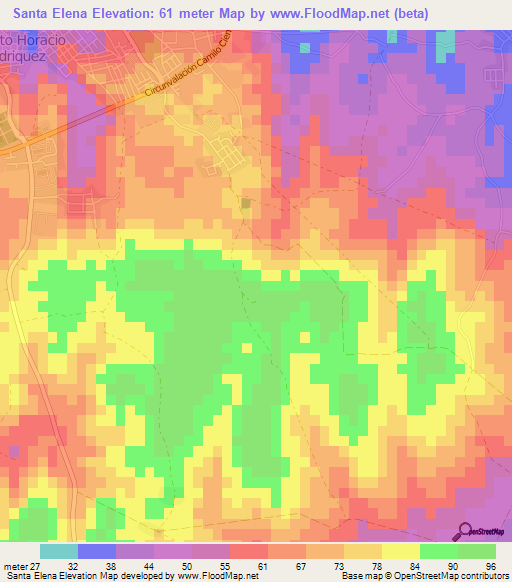Santa Elena,Cuba Elevation Map