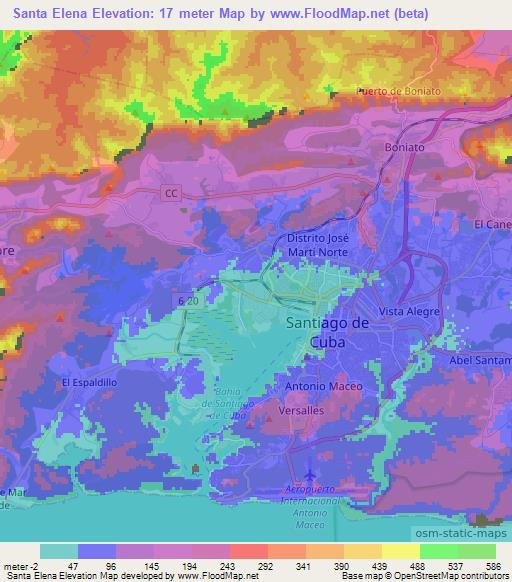 Santa Elena,Cuba Elevation Map