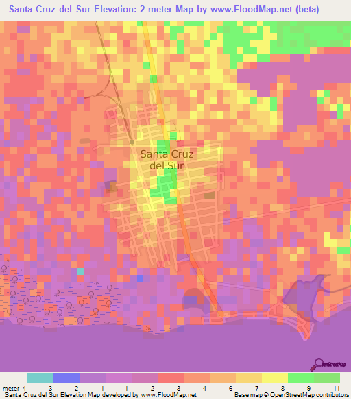Santa Cruz del Sur,Cuba Elevation Map