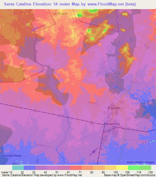 Santa Catalina,Cuba Elevation Map