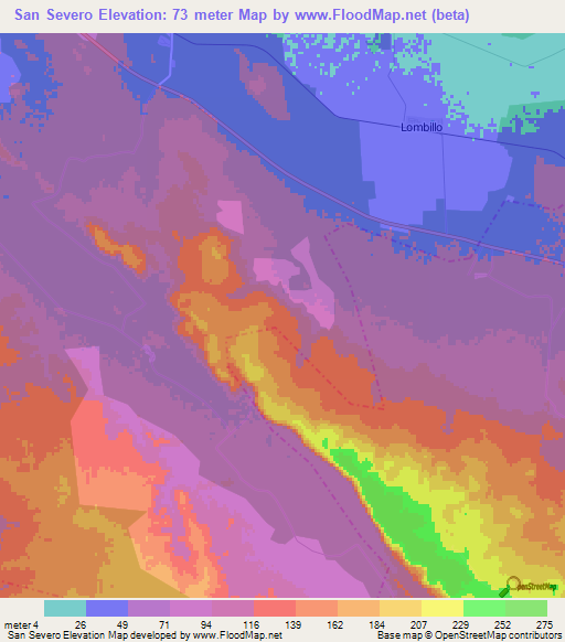 San Severo,Cuba Elevation Map