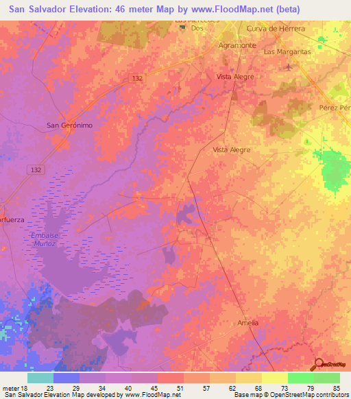 San Salvador,Cuba Elevation Map