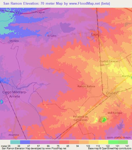 San Ramon,Cuba Elevation Map