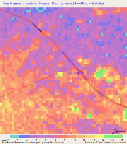 San Ramon,Cuba Elevation Map