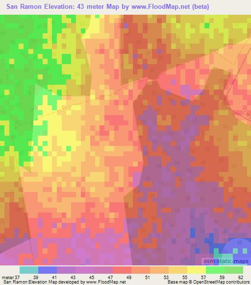 San Ramon,Cuba Elevation Map