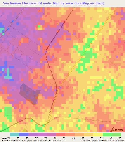 San Ramon,Cuba Elevation Map