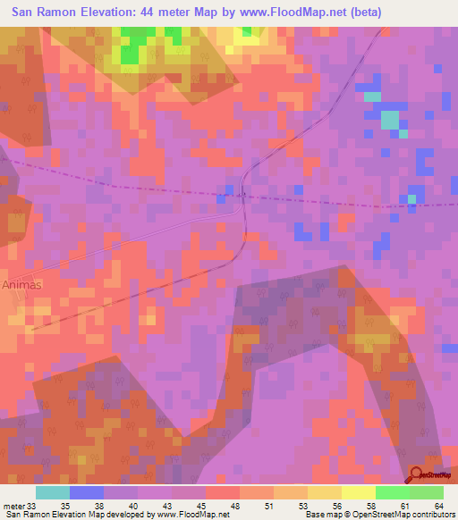 San Ramon,Cuba Elevation Map