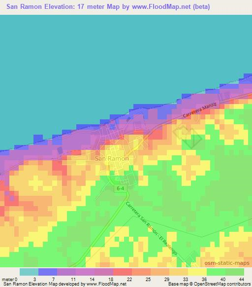 San Ramon,Cuba Elevation Map