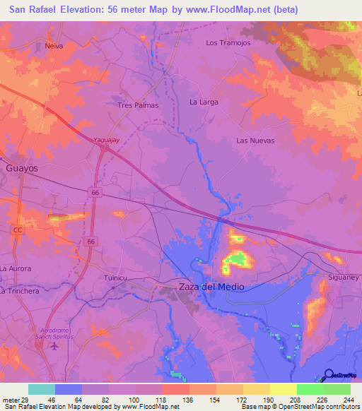 San Rafael,Cuba Elevation Map