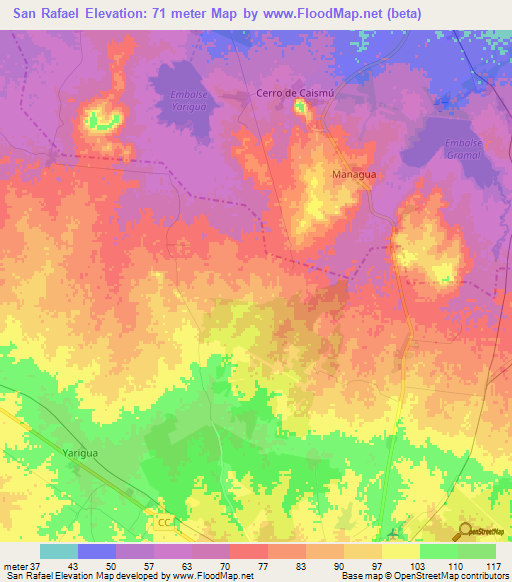 San Rafael,Cuba Elevation Map