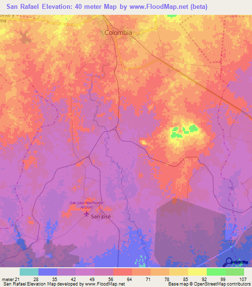 San Rafael,Cuba Elevation Map