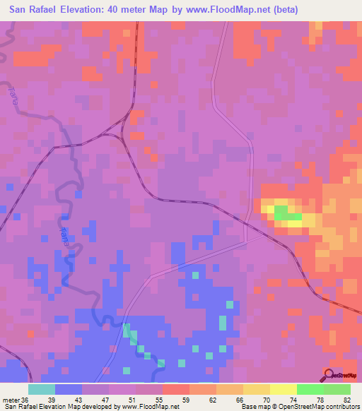 San Rafael,Cuba Elevation Map