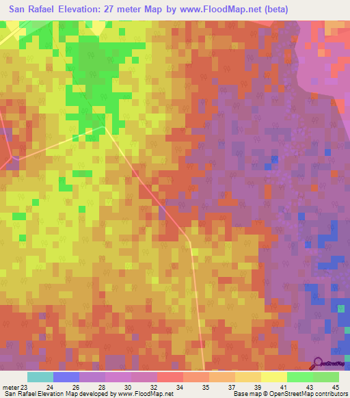 San Rafael,Cuba Elevation Map
