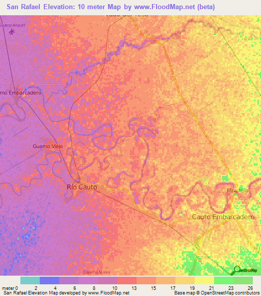 San Rafael,Cuba Elevation Map
