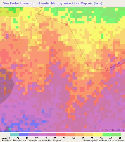 San Pedro,Cuba Elevation Map