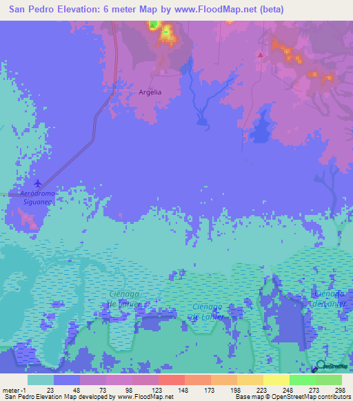 San Pedro,Cuba Elevation Map