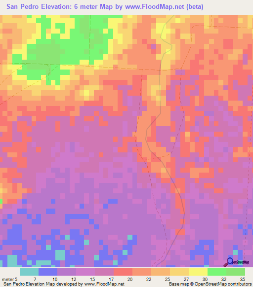 San Pedro,Cuba Elevation Map