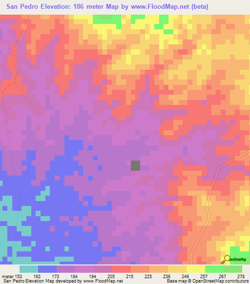 San Pedro,Cuba Elevation Map