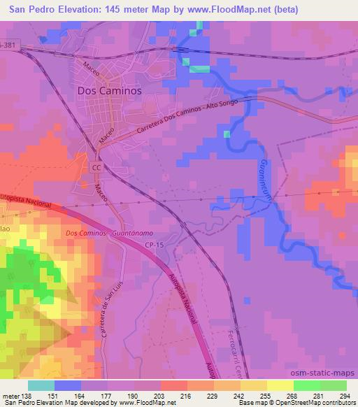 San Pedro,Cuba Elevation Map