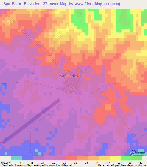 San Pedro,Cuba Elevation Map