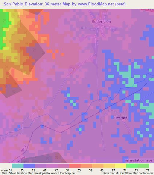 San Pablo,Cuba Elevation Map