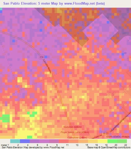 San Pablo,Cuba Elevation Map